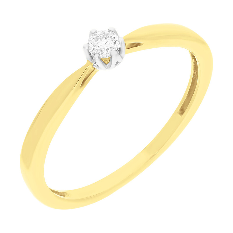 Pierścionek złoty SOLITER z diamentem NF JRI-508 próba 375