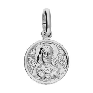 Medalik srebrny Serce Pana Jezusa w kółku NI CI1701-1 ROD próba 925