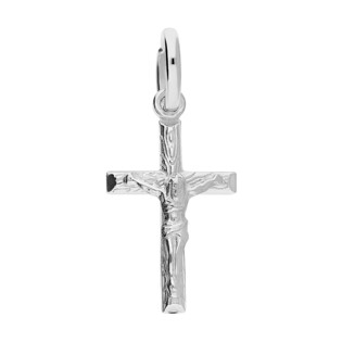 Krzyżyk srebrny z wizerunkiem Pana Jezusa rurka kora NI CI2022 próba 925
