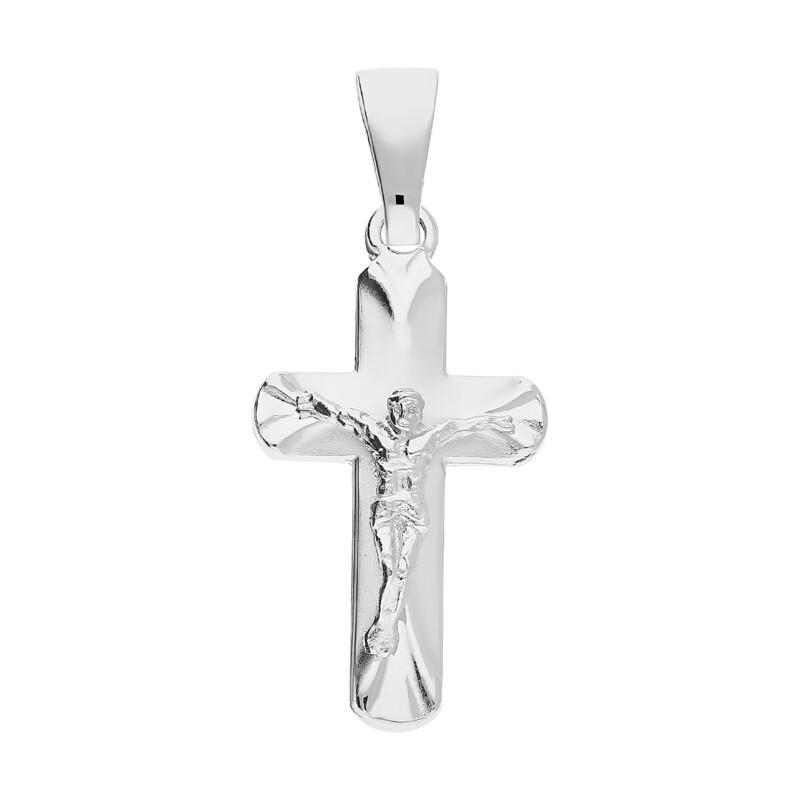 Krzyżyk srebrny satynowy  z wizerunkiem  NI XCI01947 ROD próba 925