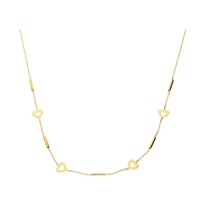 Naszyjnik złoty serca i pałki/rolo OS 249-09504-CL próba 585