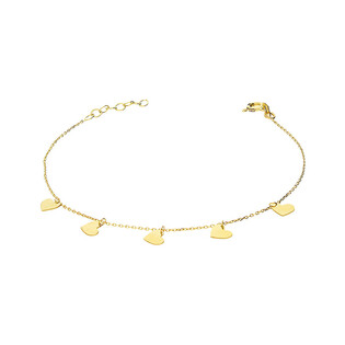 Bransoleta złota z wiszącymi sercami/rolo LP 74U26-B0156-Y próba 375