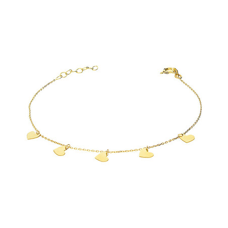 Bransoleta złota z wiszącymi sercami/rolo LP 74U26-B0156-Y próba 375