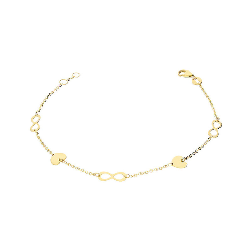 Bransoleta złota z infinity i sercami/rolo OS 129-L304-BR-CL próba 585
