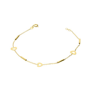 Bransoleta złota serca i pałki/rolo OS 249-09504-BR-CZ próba 585
