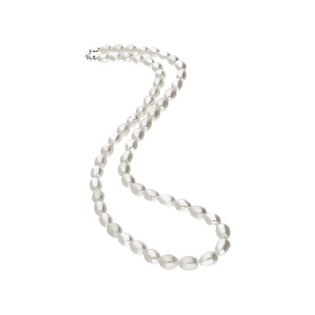 Naszyjnik srebrny z białymi perłami AG AJ003 RAAA+ próba 925