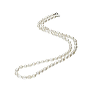 Naszyjnik srebrny z białymi perłami AG AJ005 RAA próba 925