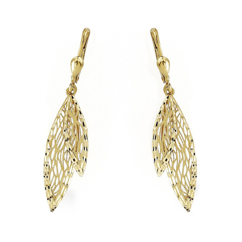 Kolczyki złote ażurowe grawerowane łezki/big.zam. AR XFUE0187-DC próba 375