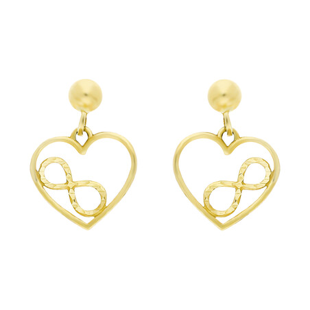 Kolczyki złote serce z infinity/sztyft  AR XXE13095-II-DC próba 375
