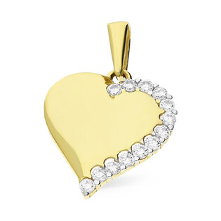 Serduszko złote do zawieszenia z cyrkoniami MZ T23-P-1239-YW-CZ próba 375