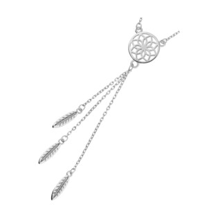 Naszyjnik srebrny łapacz snów i pióra/anker DA741 próba 925