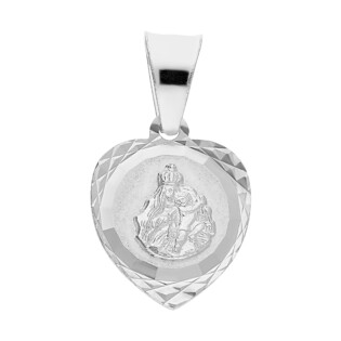 Medalik srebrny Szkaplerz serce z promieniami MV MD496 próba 925