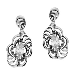Kolczyki srebrne ażurowy kwiatek z cyrkoniami/sztyft TB 13107-13106 próba 925