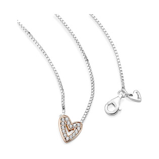Naszyjnik Pandora Asymetryczne lśniące sercePE 380089C01