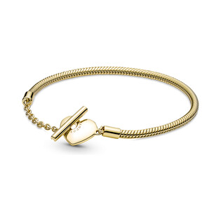 Bransoletka wężykowa Pandora Moments z sercem i zapięciem T  PE 569285C00