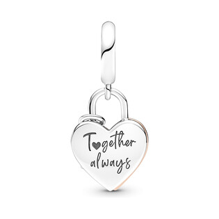 Podwójna zawieszka Serce z kłódką Pandora PE 780087C01