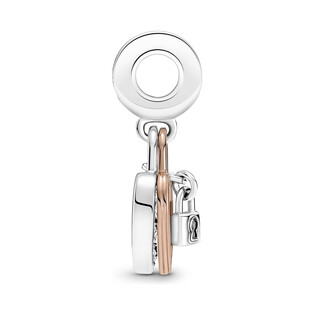 Podwójna zawieszka Serce z kłódką Pandora PE 780087C01