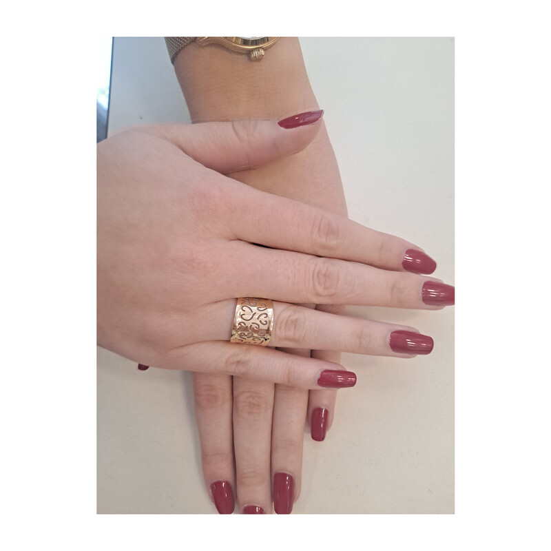 Pierścionek złoty blaszka z wyciętymi sercami AR XLKR0035 próba 375