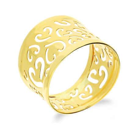 Pierścionek złoty blaszka z wyciętymi sercami AR XLKR0035 próba 375