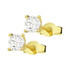 Kolczyki złote z białą cyrkonią 3 mm/sztyft MZ T5-E-OS-1-3,00mm-CZ próba 585