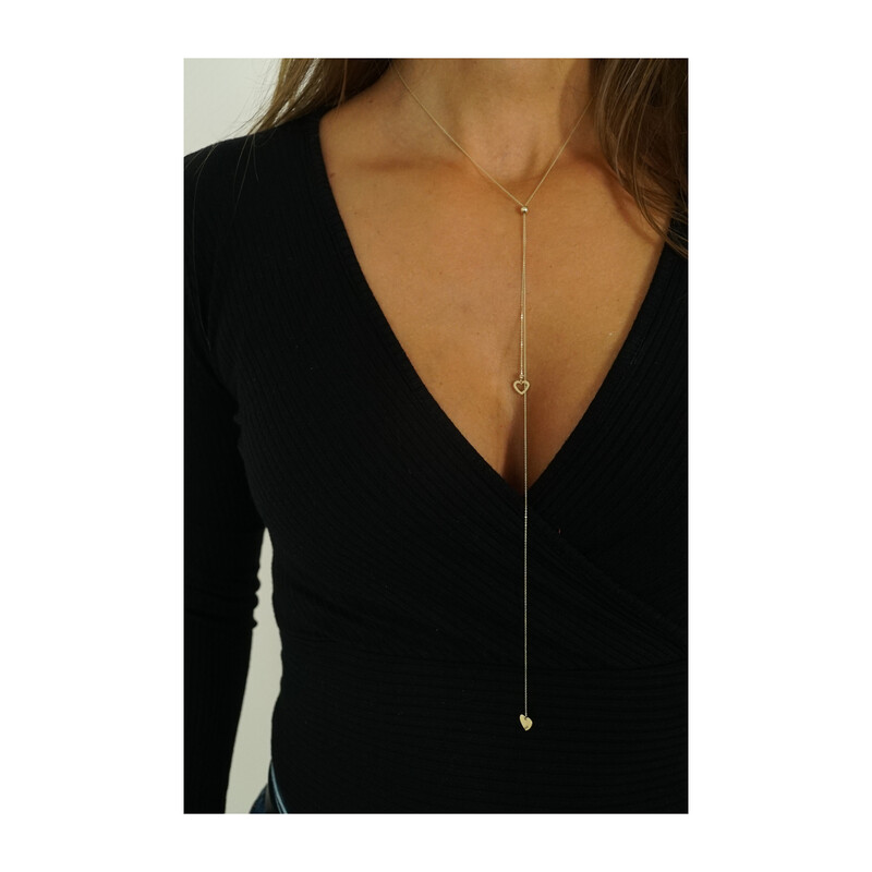 Naszyjnik złoty krawatówka z sercami/rolo AR X7FOR8N0585-DC próba 375