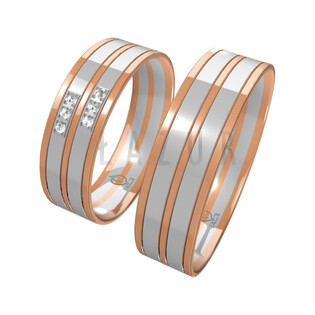 Obrączki Ślubne z diamentami LA B12 próba 585