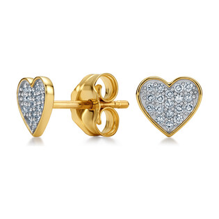 Kolczyki złote serce z diamentami/sztyft LC JE4606-JP6047 Y próba 585