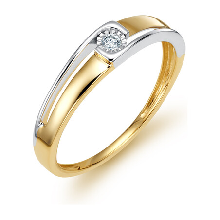 Pierścionek zaręczynowy BRAID z diamentem LC RR640 Y próba 585
