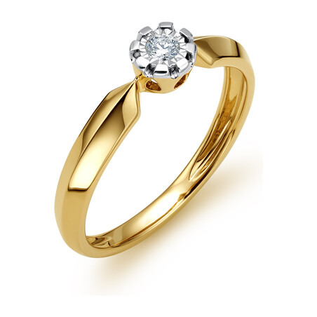Pierścionek złoty SOLITER z diamentem  LC RR575 Y próba 585