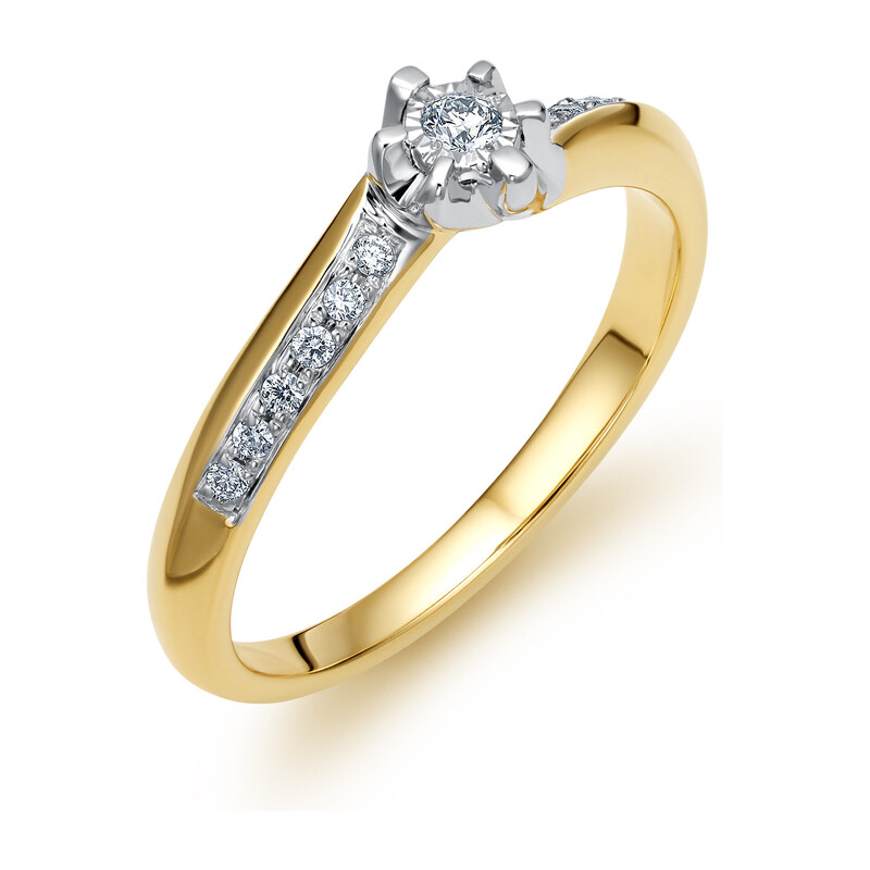 Pierścionek zaręczynowy SOLITER Magic z diamentami LC KR72320 Y próba 585