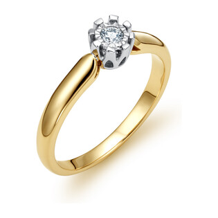 Pierścionek zaręczynowy ROYAL z diamentem LC KR68602 Y próba 585