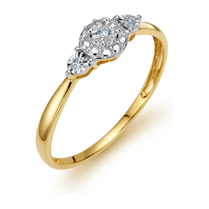 Pierścionek złoty NOBLE z diamentami  LC JR11002 Y próba 375