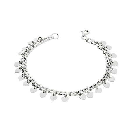 Bransoleta srebrna wiszące serca/pancer PW 323 próba 925