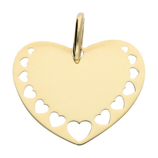 Serduszko złote z ażurowymi sercami CB B-338-KM520 próba 585