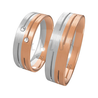 Obrączki Ślubne z diamentami LA B27 próba 585