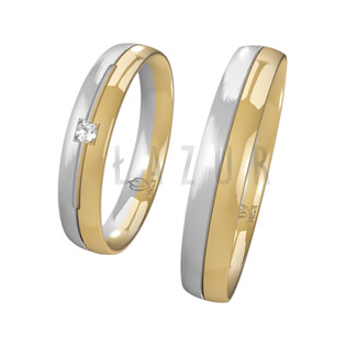 Obrączki Ślubne z diamentami LA B38 próba 585