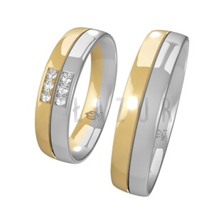 Obrączki Ślubne z diamentami LA B42 próba 585
