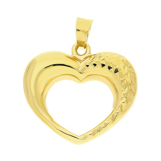 Serduszko złote ramka z ozdobnym grawerem WB AR BSC50-DC1STP10396-III próba 585