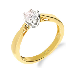 Pierścionek zaręczynowy z diamentem ROYAL 0,20ct RQ 152M-0,20-P próba 585