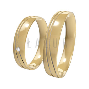 Obrączki Ślubne z diamentami LA B95 próba 585