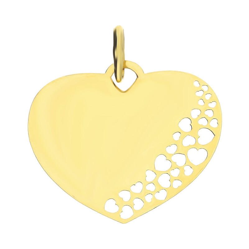 Serduszko złote z wyciętymi falami z boku  CB B-334 próba 585