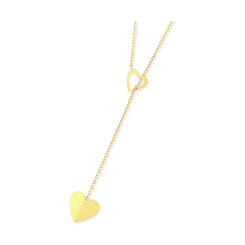 Naszyjnik złoty krawatówka z sercami/anker LP 74U26-SRZ332-Y próba 375