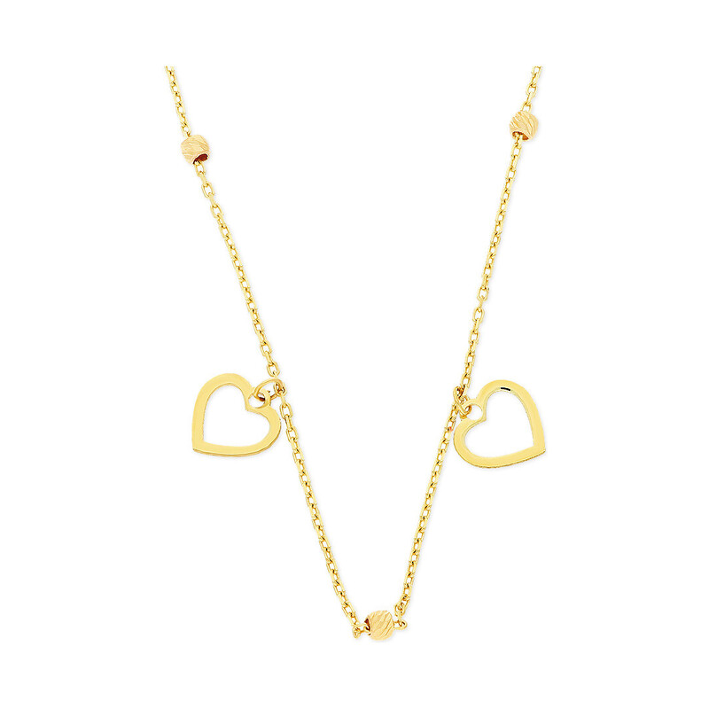 Naszyjnik złoty z sercami i kulkami/rolo LP 74U28-N0174-Y próba 375