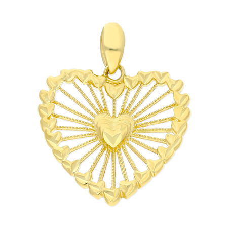 Serduszko złote z promieniami i serduszkiem  LP 89U25-P0085-Y próba 375