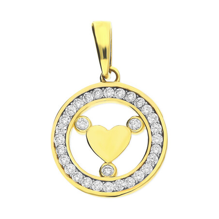 Serduszko złote do zawieszenia w kole z cyrkoniami MZ T23-P-1740-CZ próba 375
