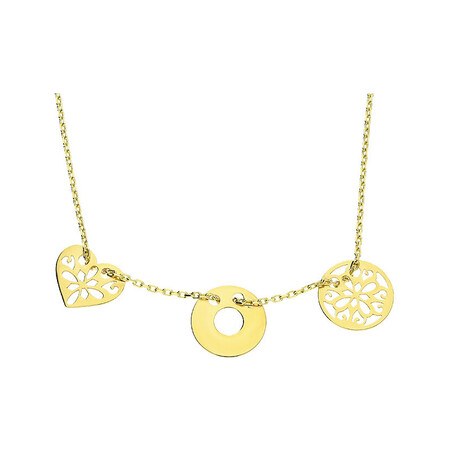 Naszyjnik złoty oponka, ażurowe serce i kółko/rolo MZ T23-NLZ-55 próba 375