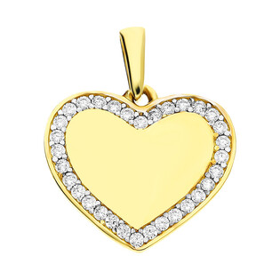 Serduszko złote do zawieszenia z cyrkoniami zewnątrz MZ T23-P-1138-YW-CZ próba 375