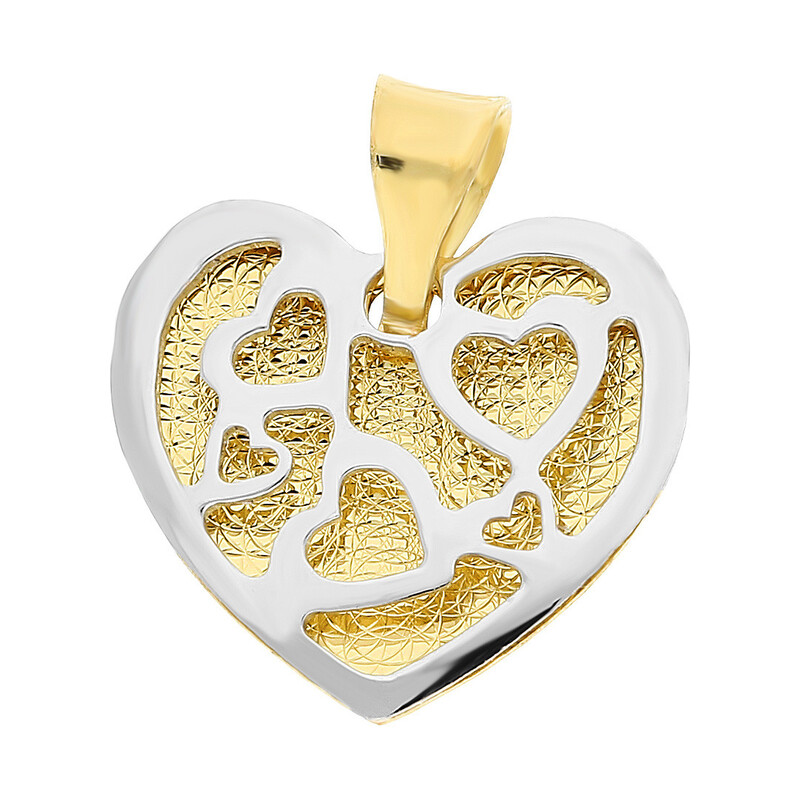 Serduszko złote z ażurowymi sercami  OS 129-L027 próba 585