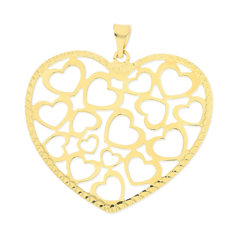 Serduszko złote z sercami  OS 129-L108 próba 585