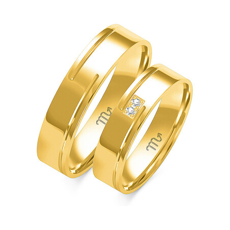 Obrączki ślubne z diamentami ZO O-94 próba 585